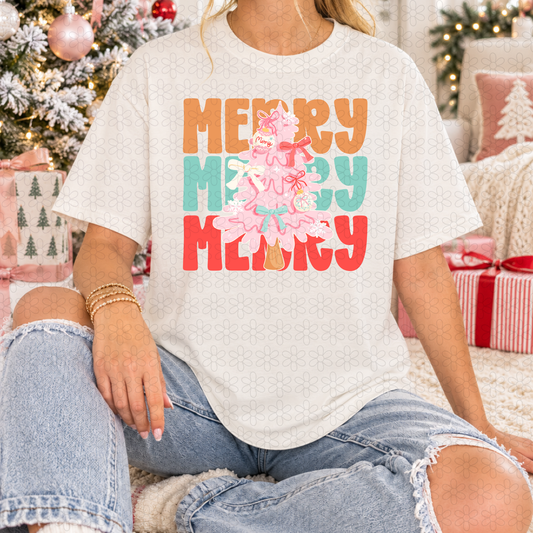 Merry Tree Completed Tee