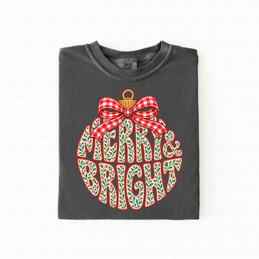 Merry and Bright Completed Tee