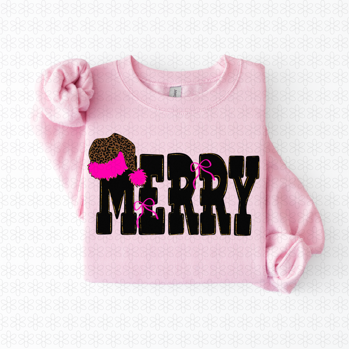 Merry with Leopard hat Completed Tee