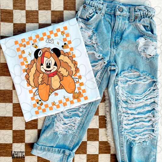 Mickey Mouse Thanksgiving Turkey DTF Transfer