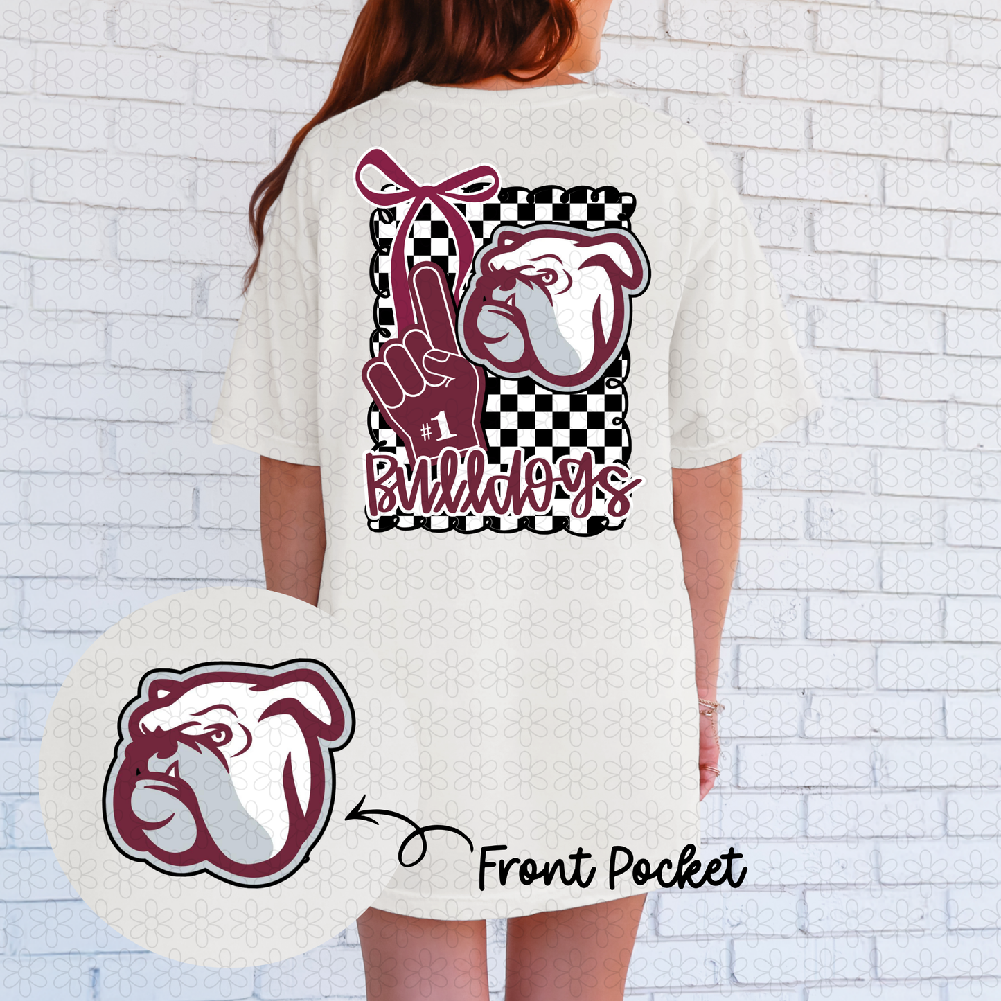 Bow Checkered Teams (Multiple Options) Completed Tee