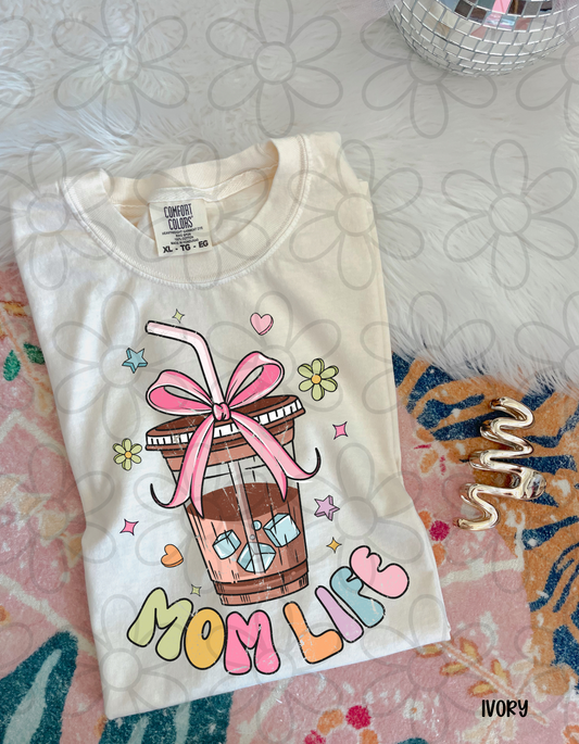 Mom Life Coffee Bow Completed Tee