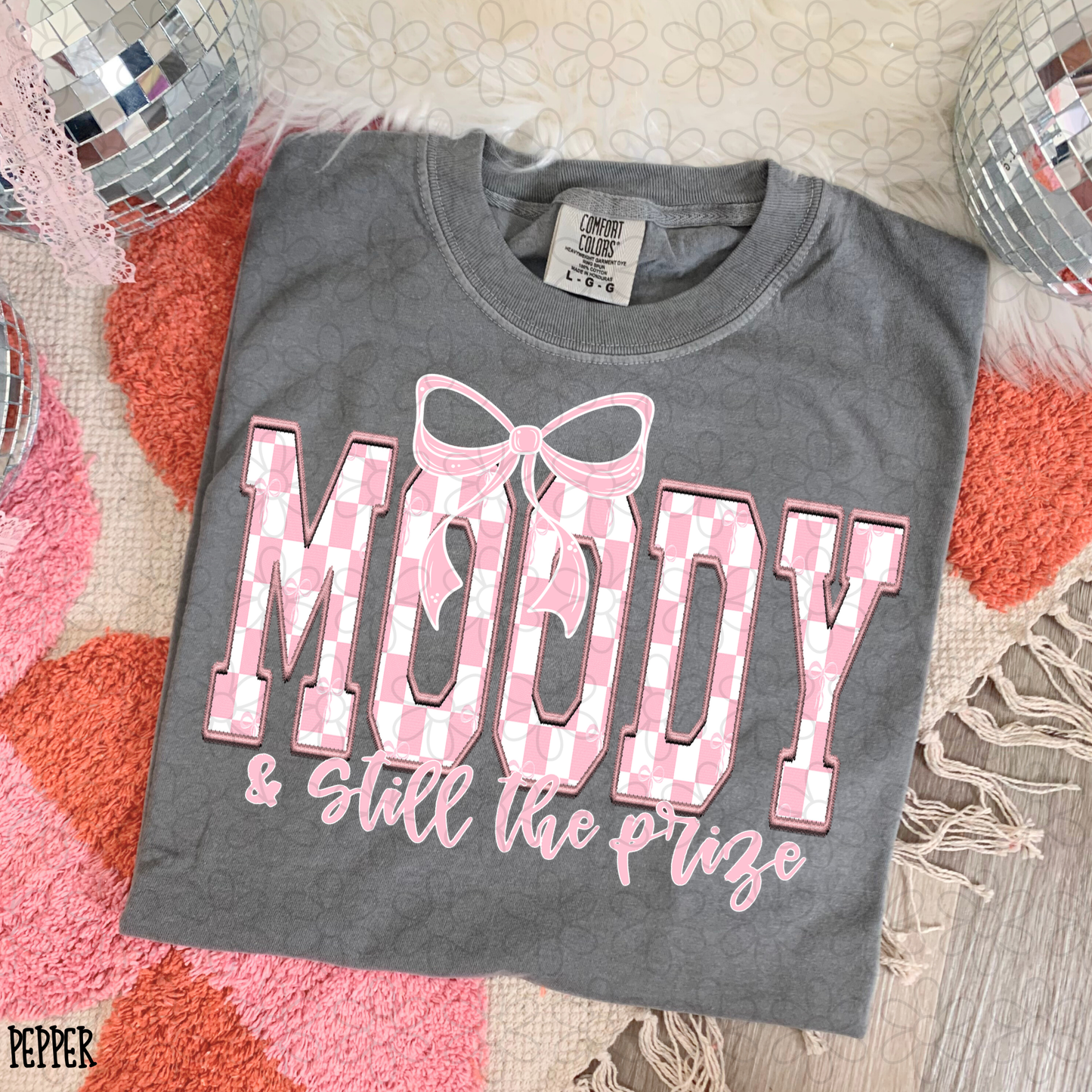 Moody & Still The Prize Pink Checkered Completed Tee