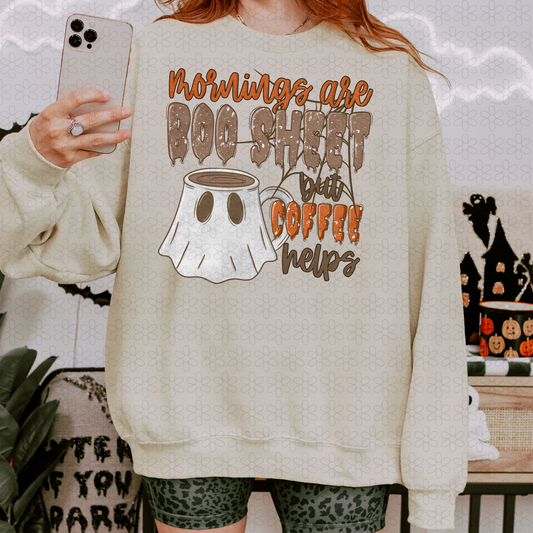 Mornings Are Boo Sheet Completed Tee