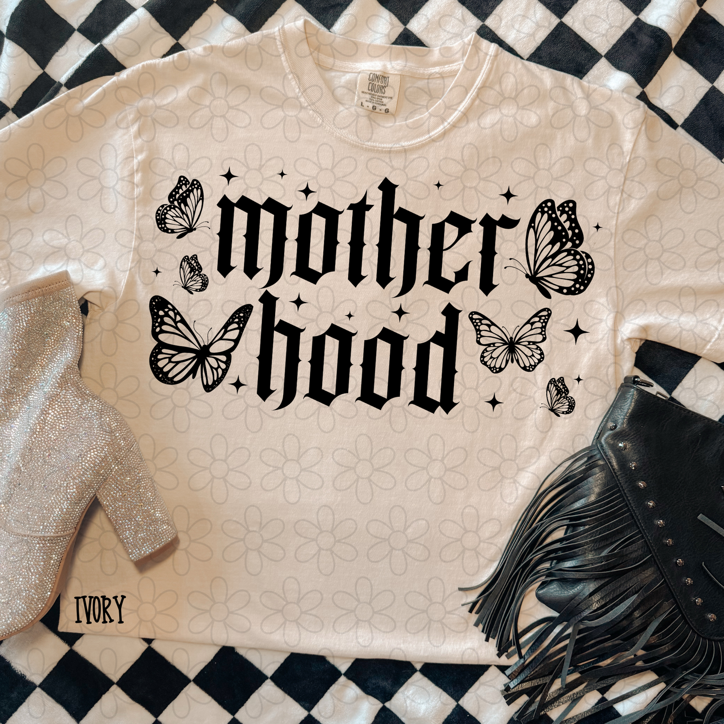 Motherhood Butterflies Completed Tee