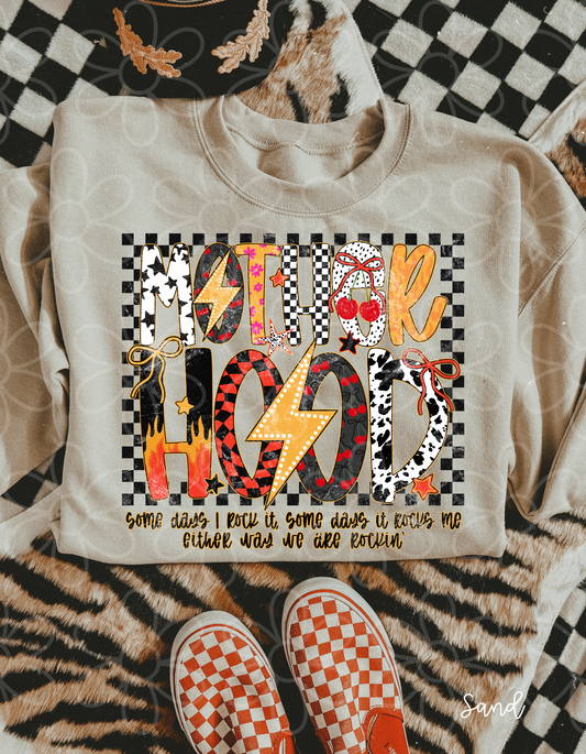 Motherhood We Are Rockin Completed Tee