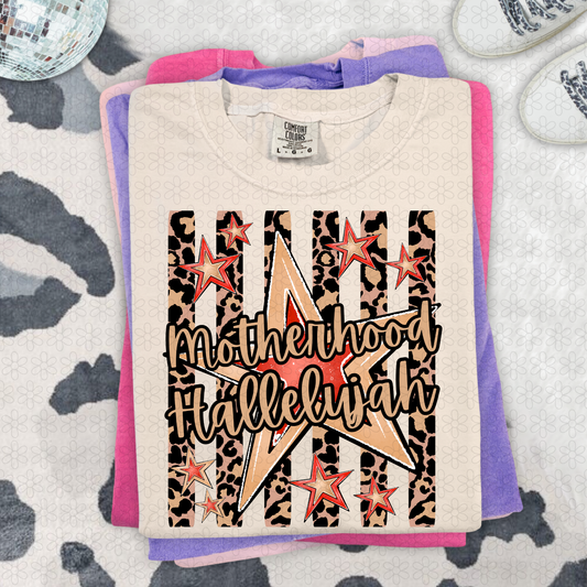 Motherhood hallelujah Leopard Completed Tee