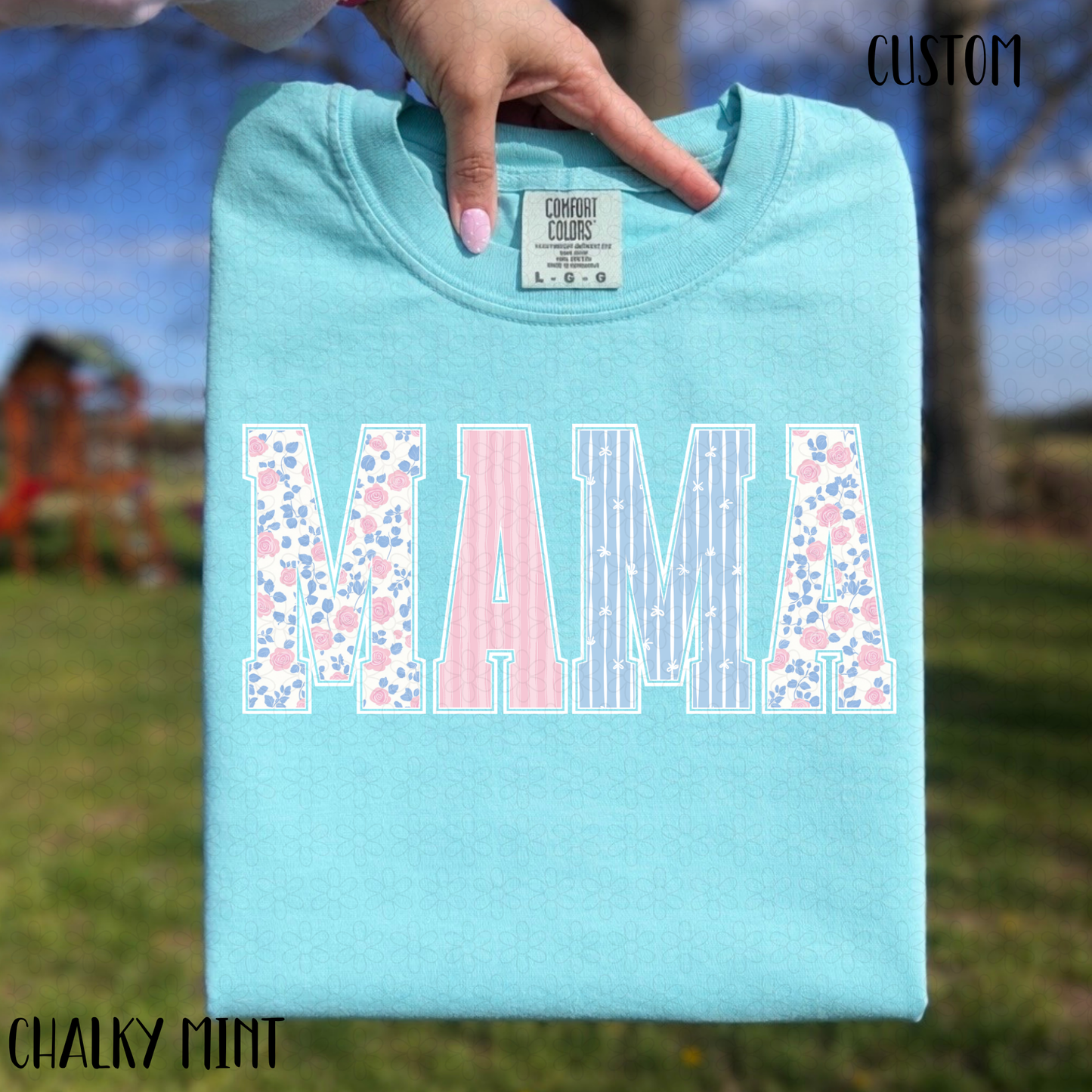 Multi-Print Floral Custom Name DTF Transfer
