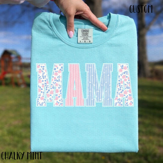 Multi-Print Floral Custom Name Completed Tee