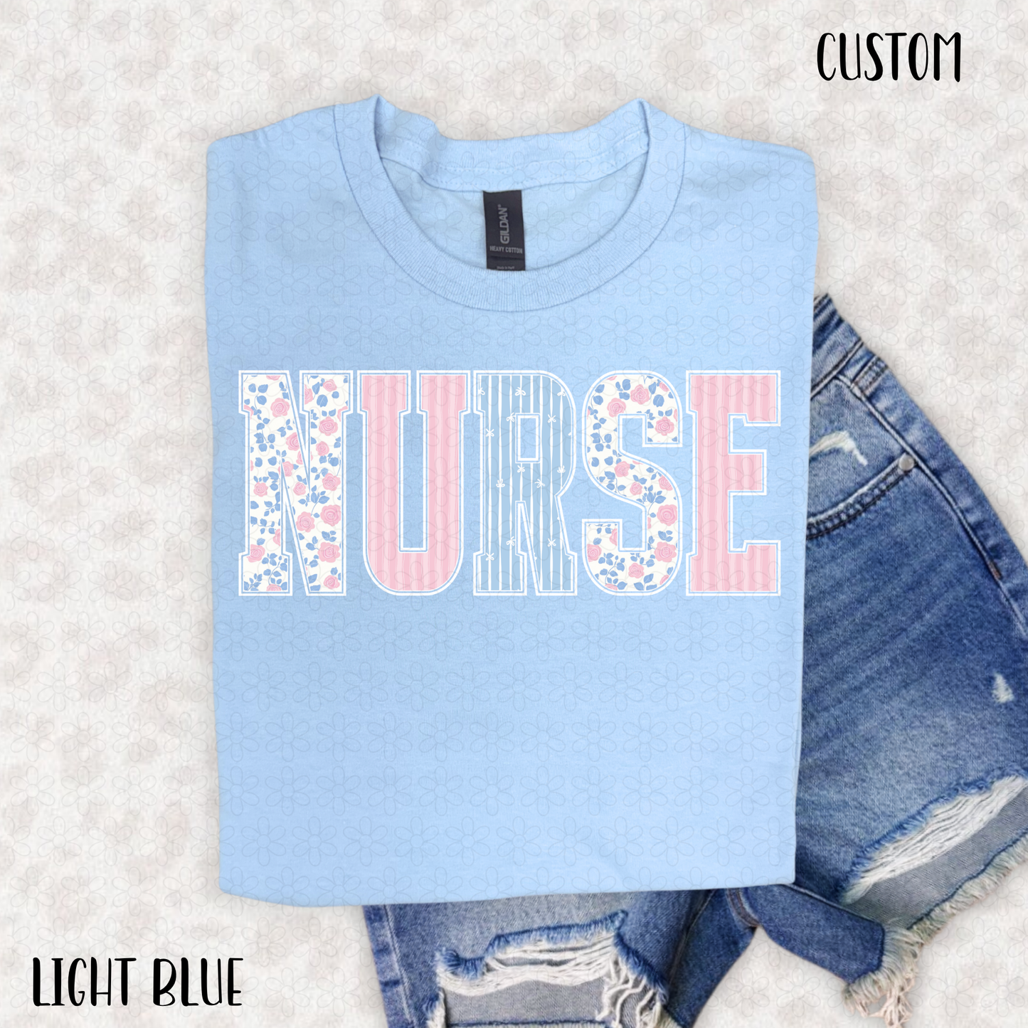 Multi-Print Floral Custom Name DTF Transfer