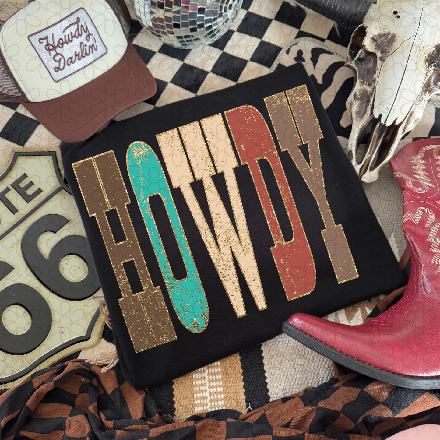 Multi Color Howdy Kids Completed Tee