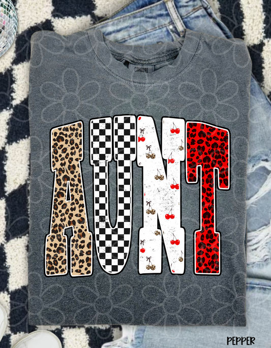 Multi Pattern Aunt Completed Tee
