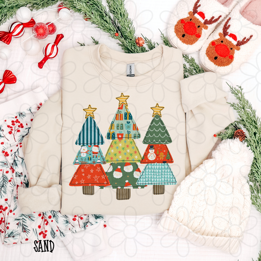 Multi Pattern Christmas Trees DTF Transfer