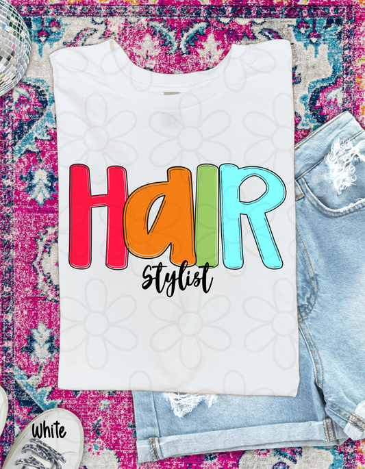 Multicolor Hair Stylist DTF Transfer