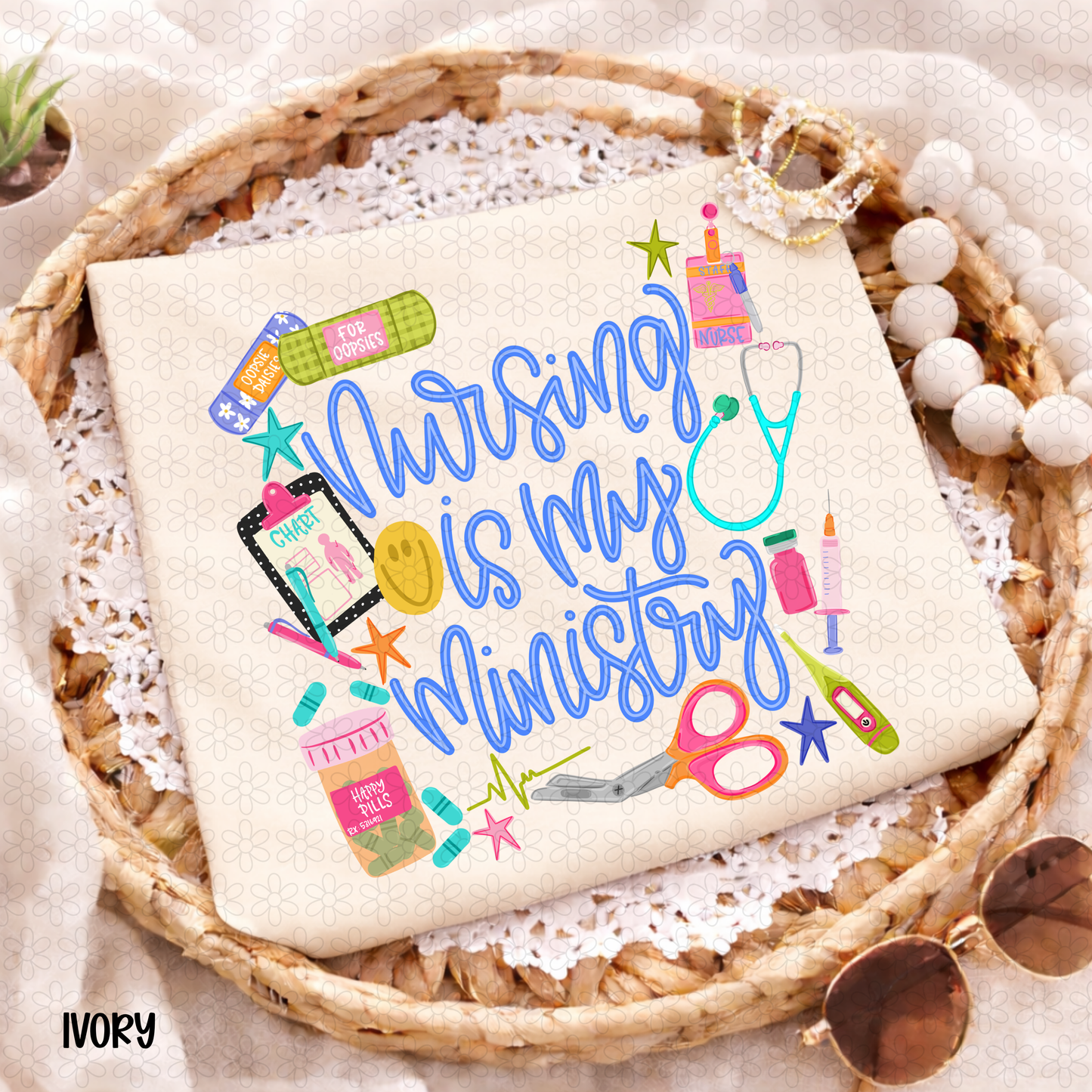 NURSING is my Ministry- BLUE DTF Transfer