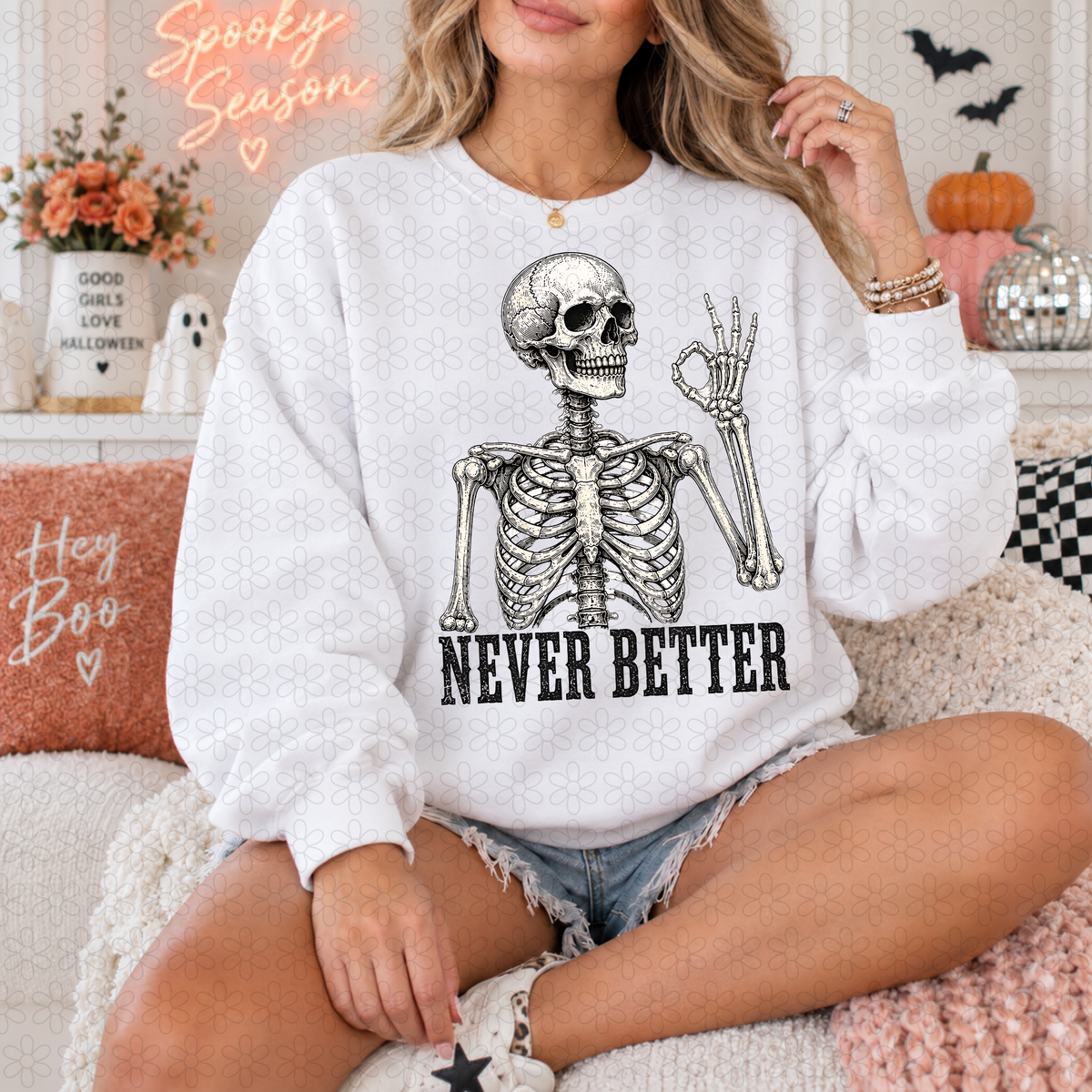 Never Better Skeleton Completed Tee