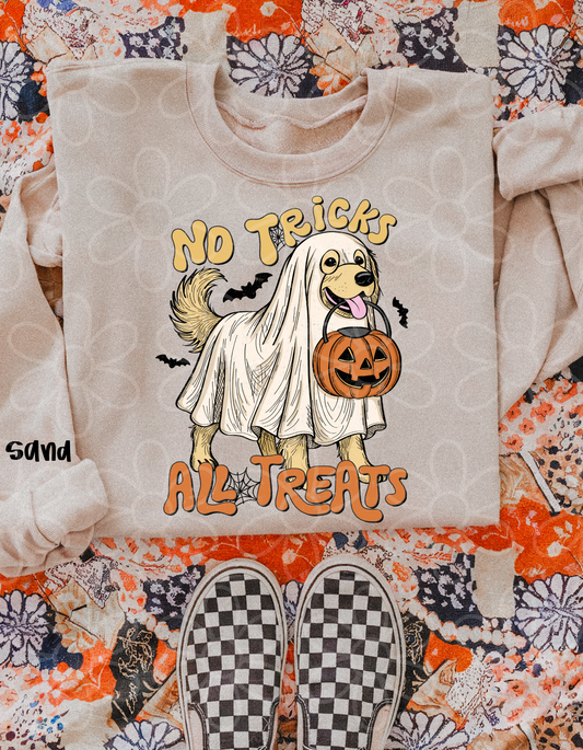 No Tricks All Treats Dog Completed Tee