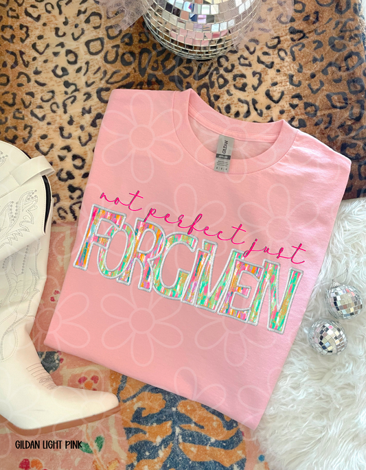 Not Perfect Just Forgiven Completed Tee