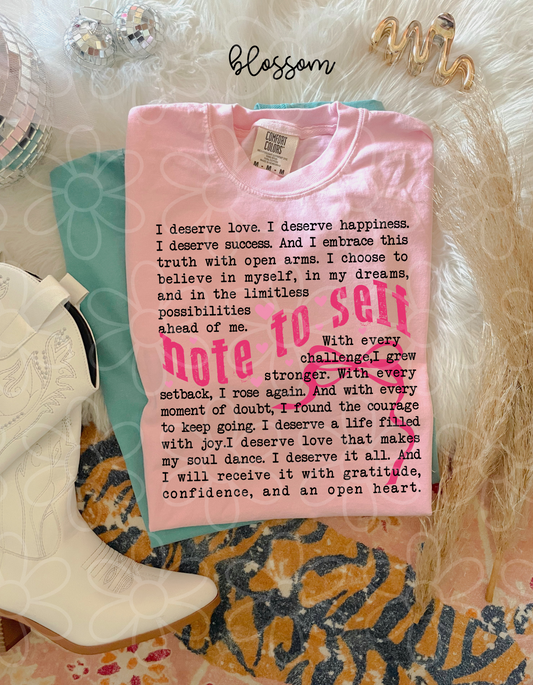 Note To Self Affirmations Kids Completed Tee