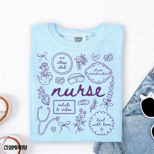 Nurse-Purple Completed Tee