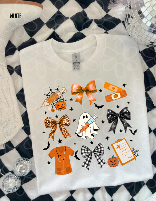 Nurse Halloween Coquette Completed Tee
