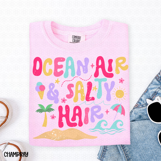 Ocean Air & Salty Hair Completed Tee