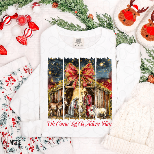 Oh Come Let Us Adore Him Kids Completed Tee