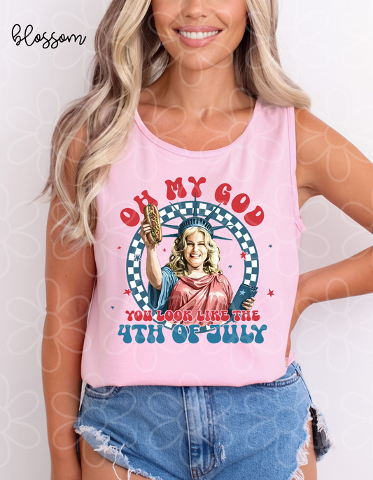 Oh My God You Look Like The 4th Of July Check DTF Transfer