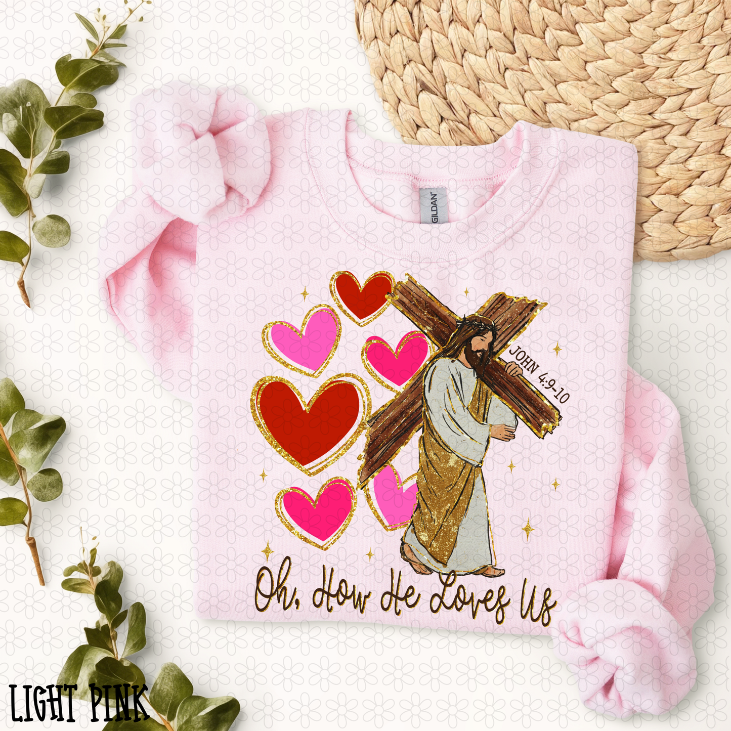 Oh, How He Loves Us Jesus Hearts Completed Tee