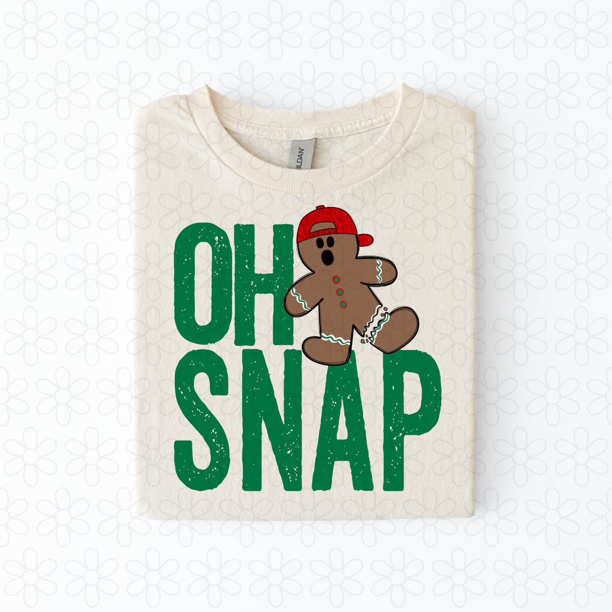 Oh Snap- Green Christmas Completed Tee