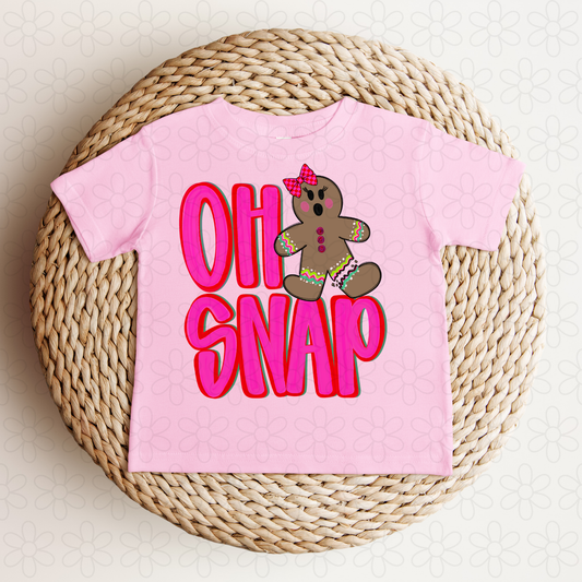 Oh Snap- Pink Christmas Completed Tee