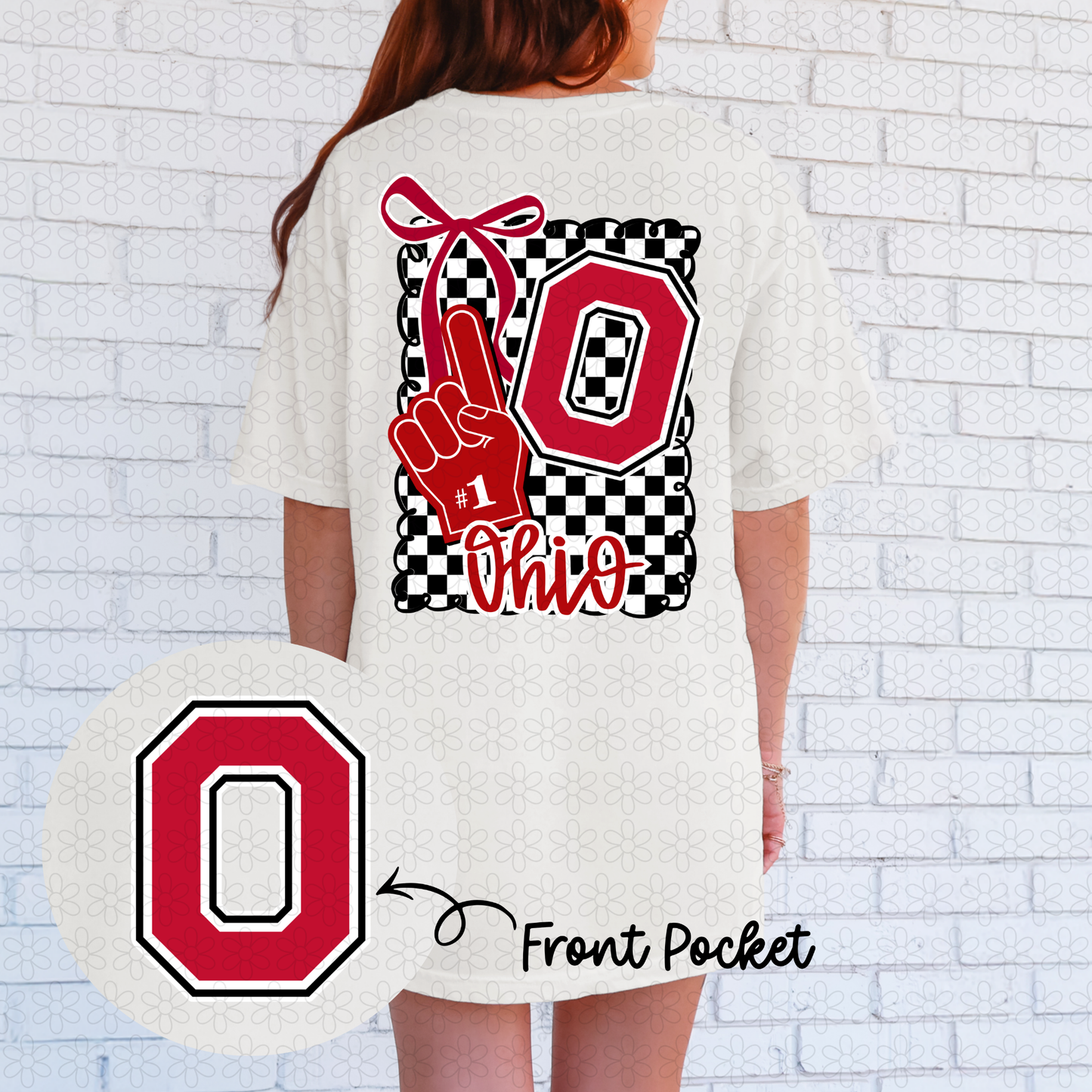 Bow Checkered Teams (Multiple Options) Completed Tee