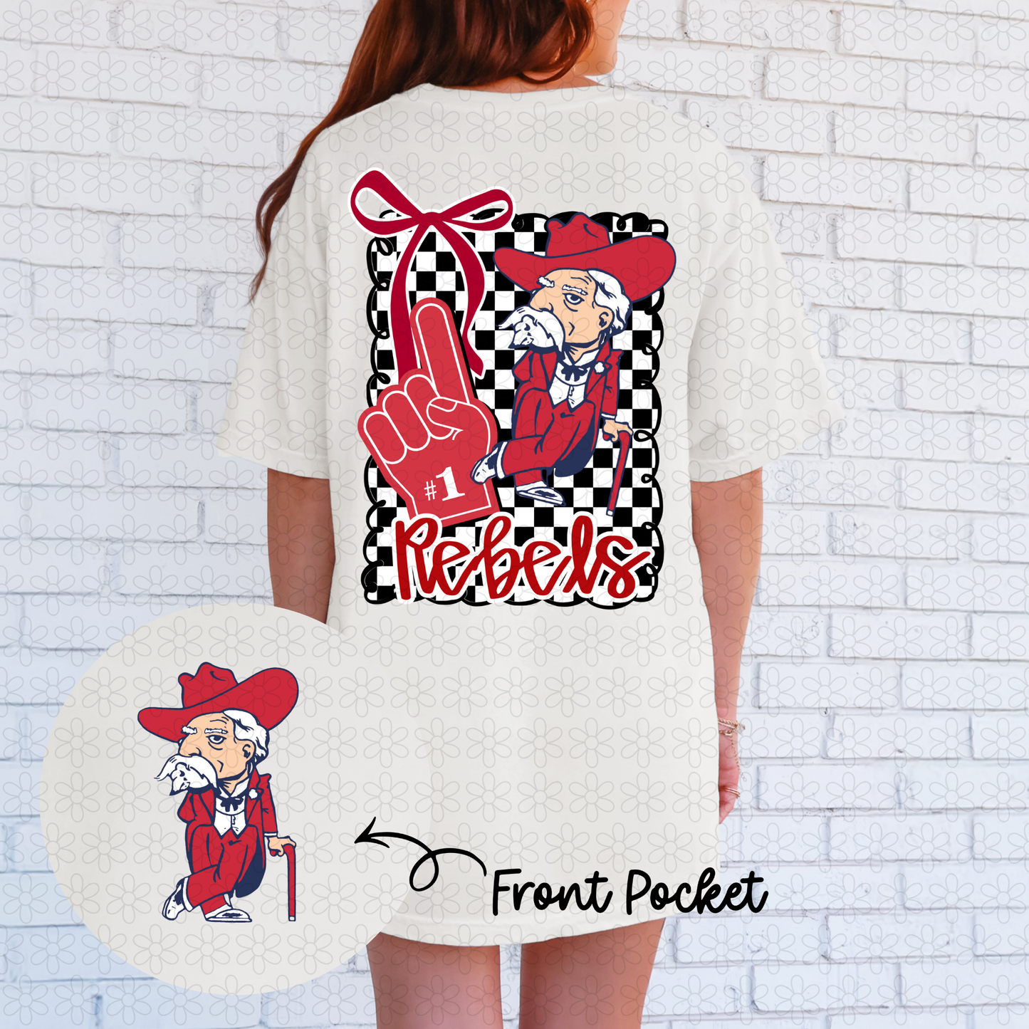 Bow Checkered Teams (Multiple Options) Completed Tee