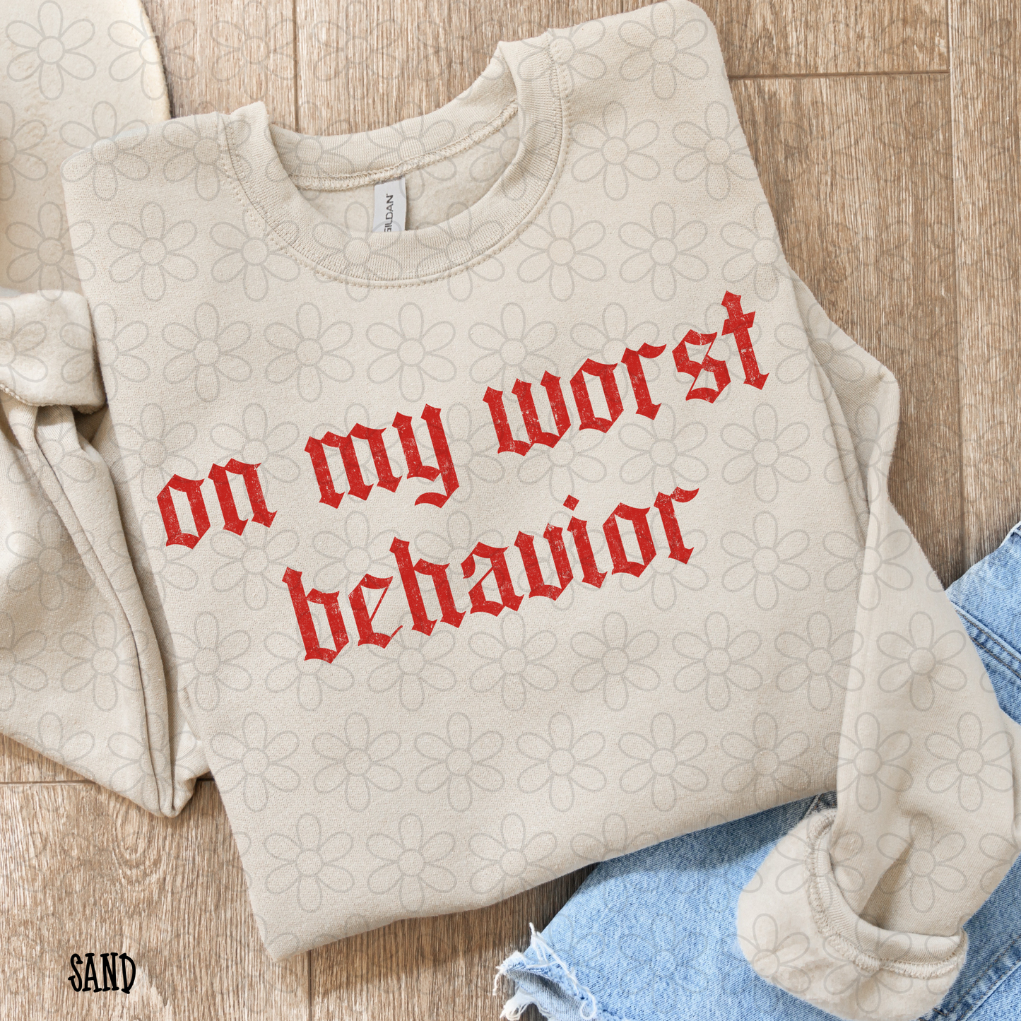 On My Worst Behavior (Multiple Color Options) Kids Completed Tee