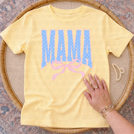 PINK & BLUE POLKA DOT MAMA DTF Transfer
