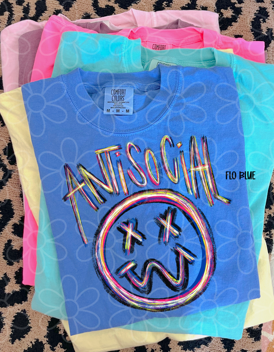 Painted Antisocial Smiley DTF Transfer