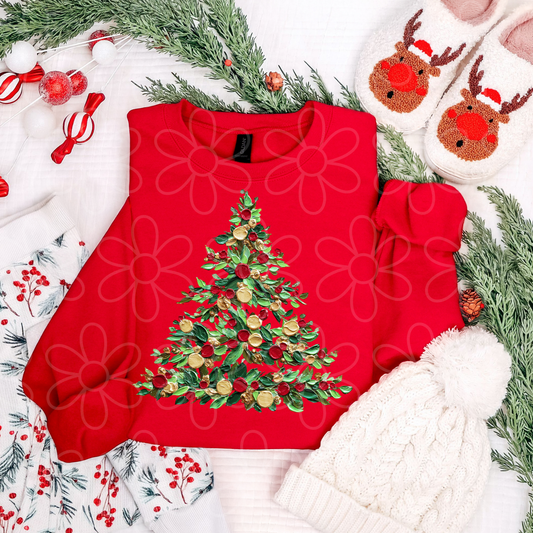Painted Christmas Tree Kids Completed Tee