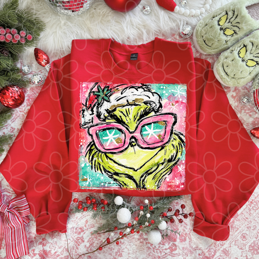Painted Green Guy Sunglasses DTF Transfer