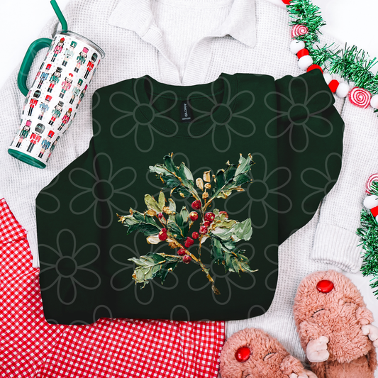 Painted Mistletoe Kids Completed Tee