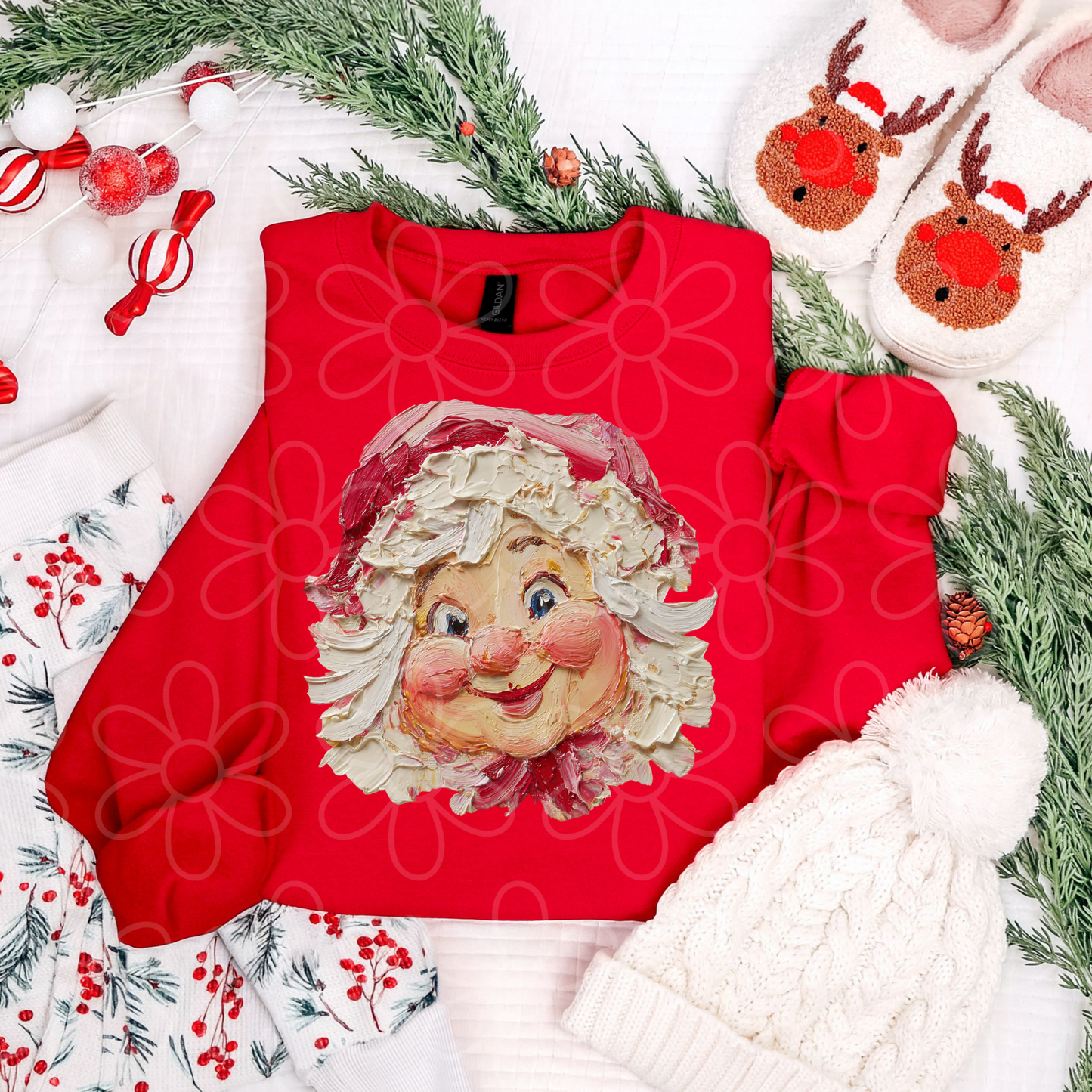 Painted Mrs Claus Face DTF Transfer