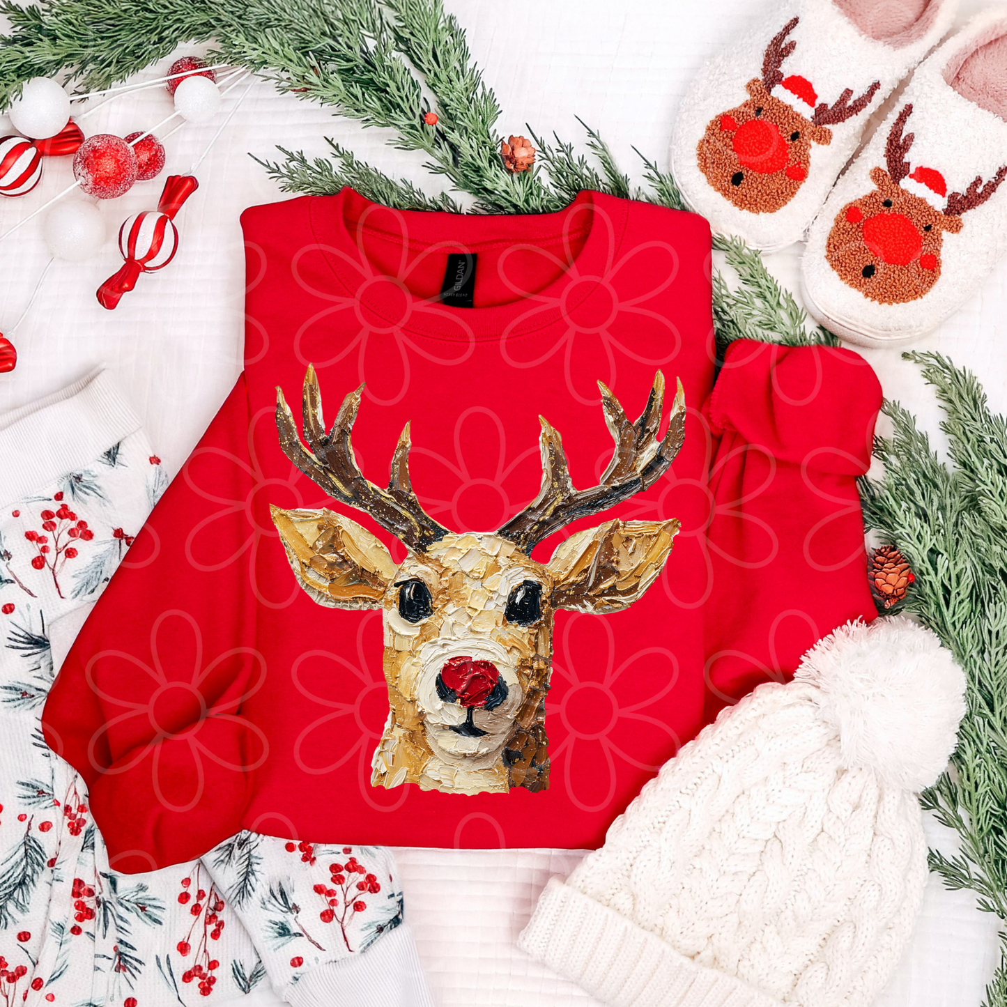 Painted Reindeer Completed Tee