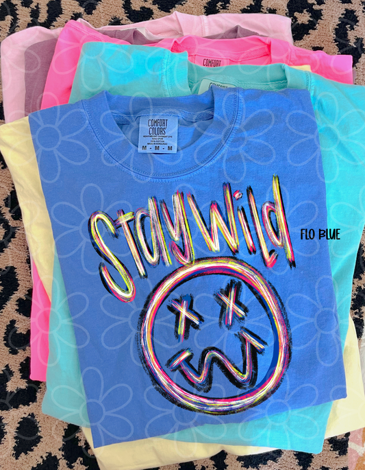Painted Stay Wild Smiley DTF Transfer
