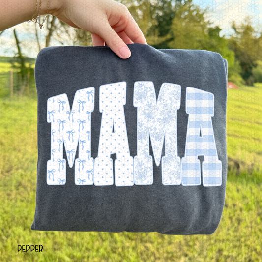 Pastel Blue Coquette Mama DTF Transfer