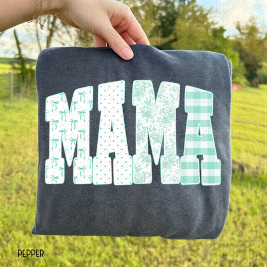 Pastel Green Coquette Mama DTF Transfer