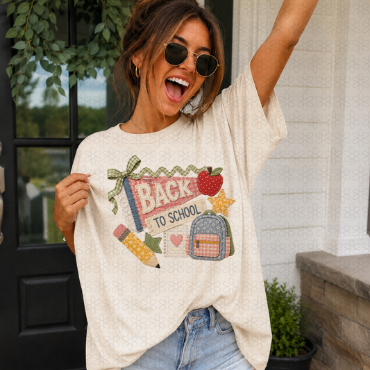 Patchwork Back To School Completed Tee
