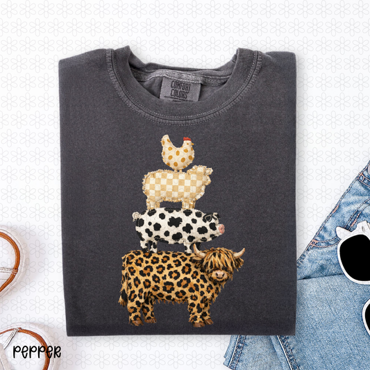 Patchwork Farm Animals Completed Tee