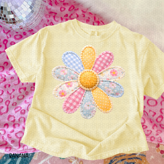 Patchwork Flower Completed Tee