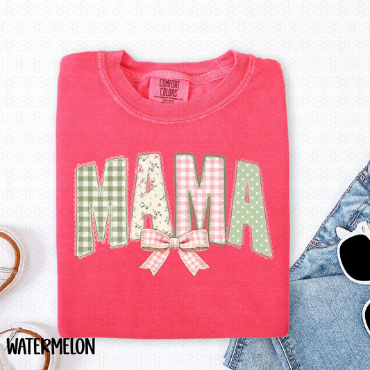 Patchwork Mama Bow DTF Transfer