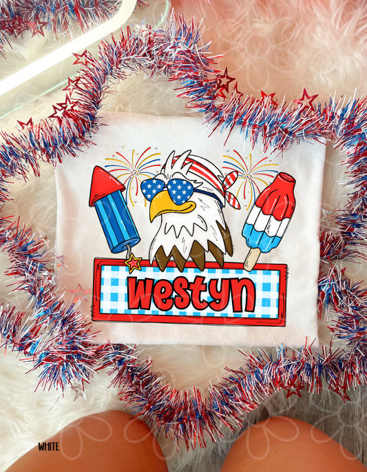 Patriotic Custom Boys Name DTF Transfer
