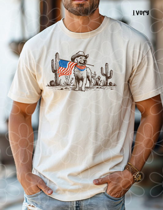Patriotic Dog Completed Tee
